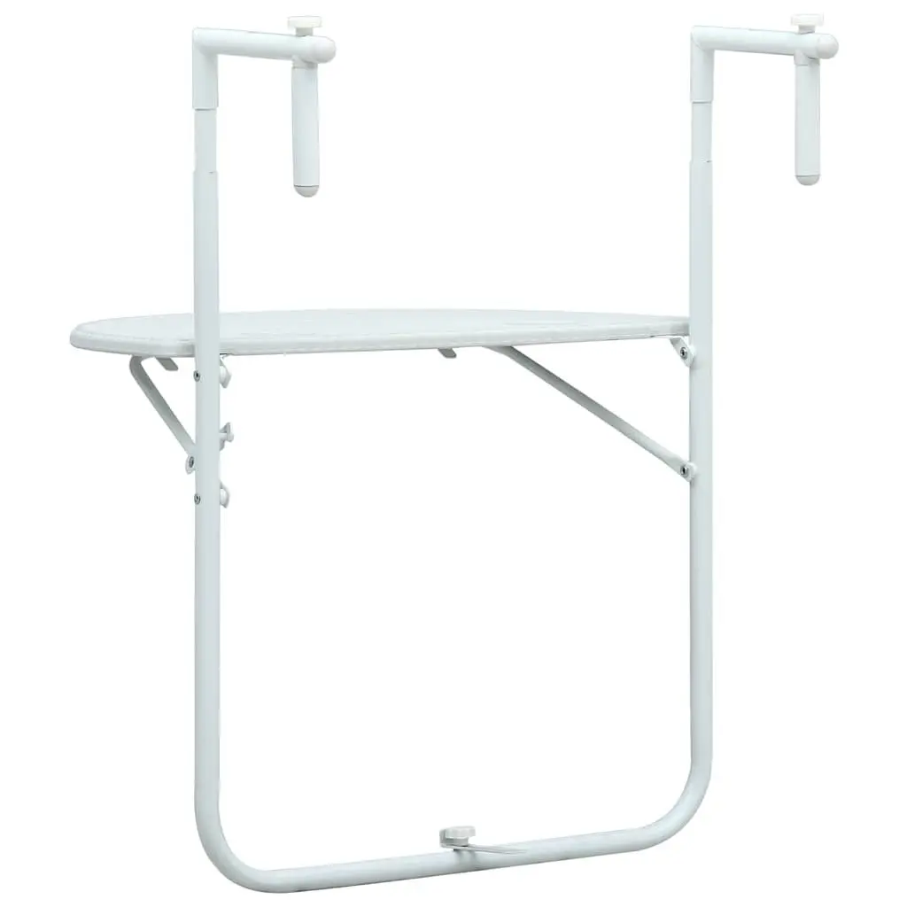 Adjustable Height White Outdoor Hanging Balcony Table