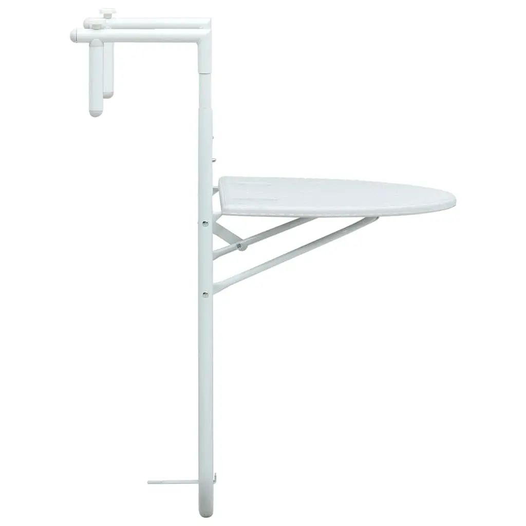 Adjustable Height White Outdoor Hanging Balcony Table