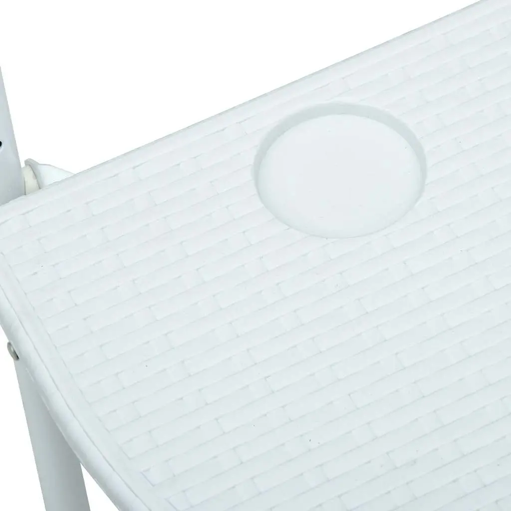 Adjustable Height White Outdoor Hanging Balcony Table