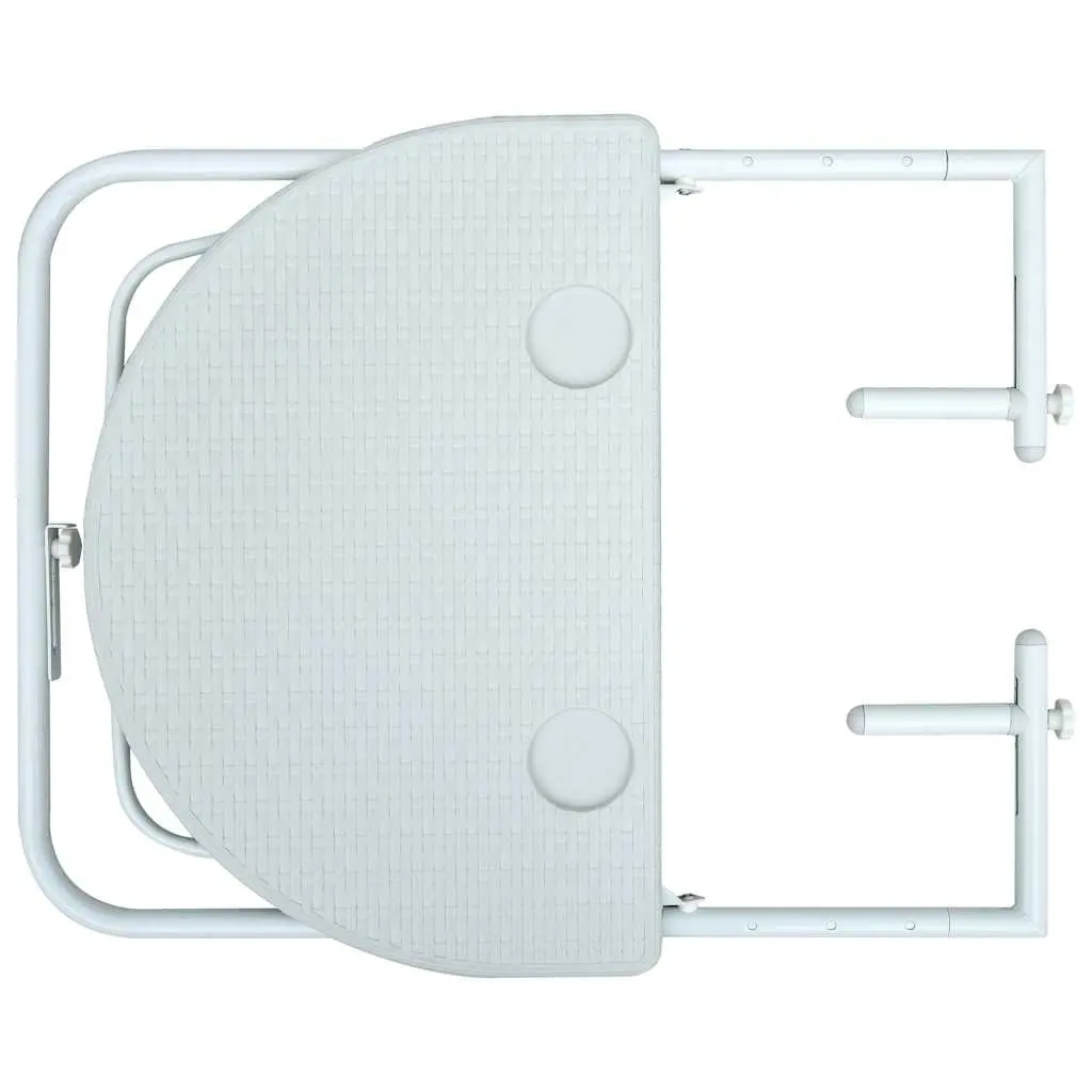 Adjustable Height White Outdoor Hanging Balcony Table