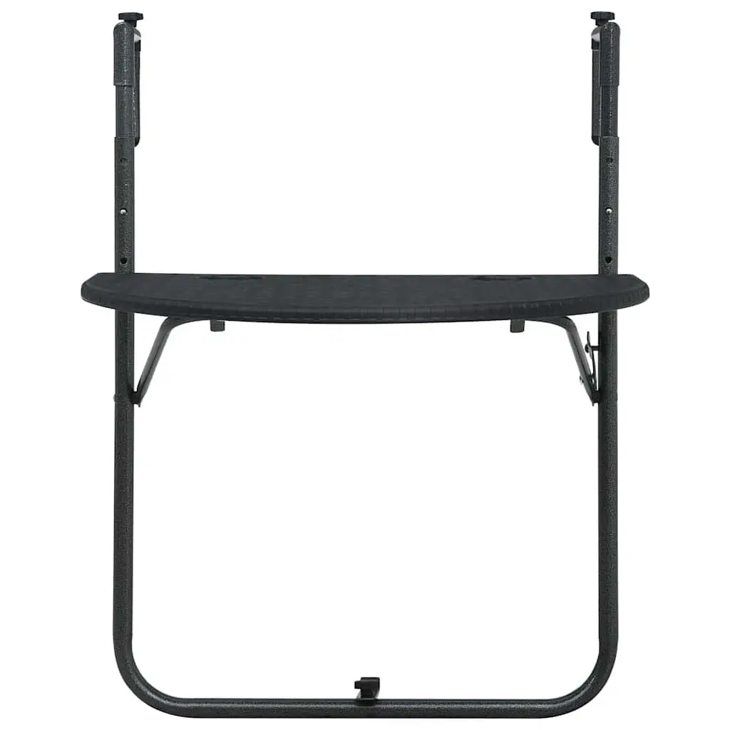 Adjustable Height Outdoor Hanging Table Black Foldable Rattan Style