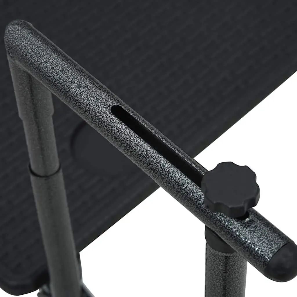 Adjustable Height Outdoor Hanging Table Black Foldable Rattan Style