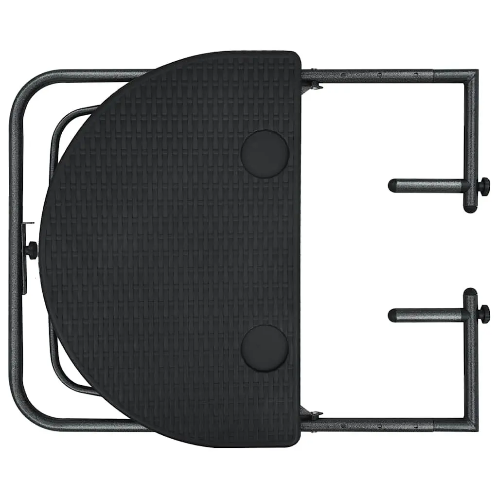 Adjustable Height Outdoor Hanging Table Black Foldable Rattan Style