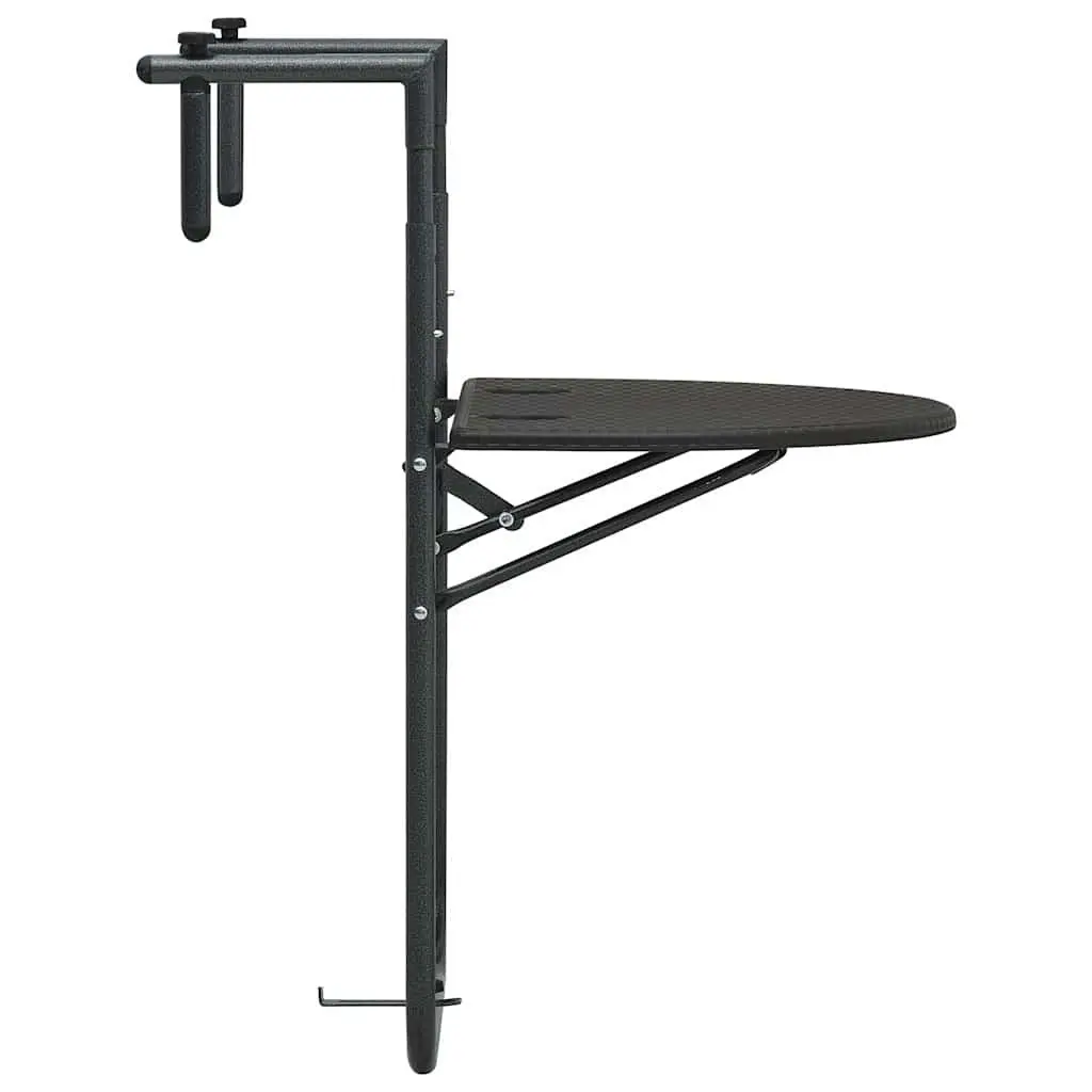 Foldable Outdoor Balcony Table with Steel Frame