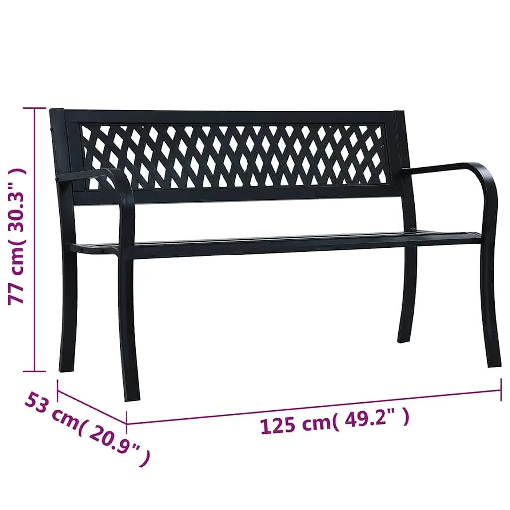 Outdoor Garden Bench with Lattice-Backrest