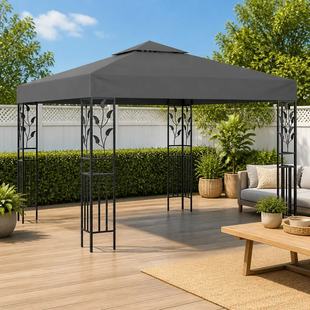 3x3 m Gazebo with Vented Roof for Outdoor Use