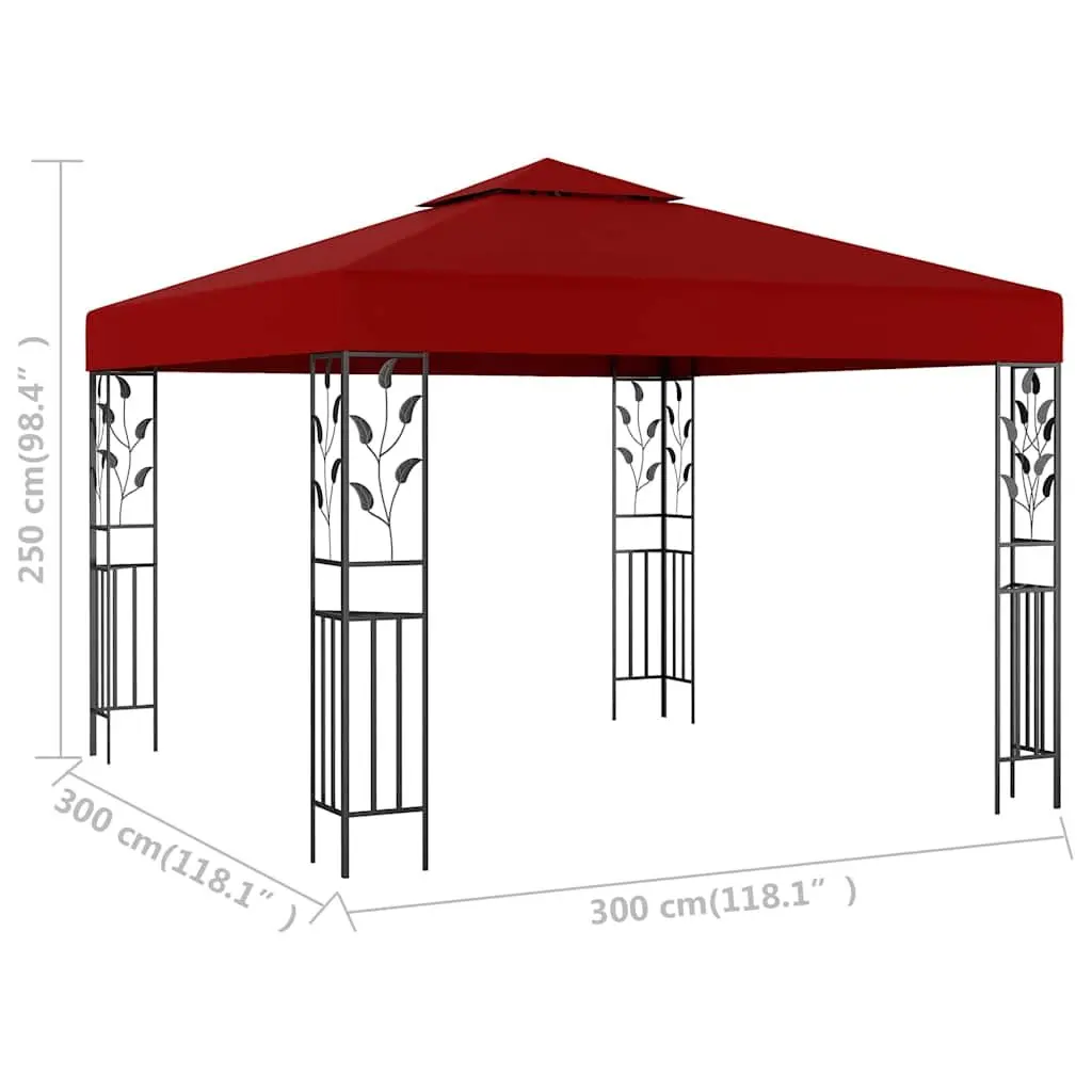 3x3m Outdoor Gazebo with Red Canopy