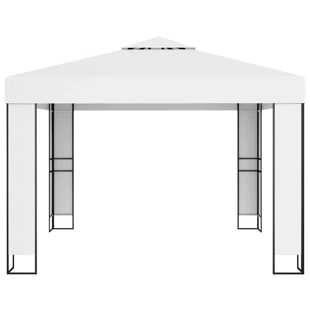White Outdoor Garden Gazebo with Double Roof 3x3 m