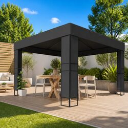 Double Roof Gazebo 3x3 m Anthracite Outdoor Canopy