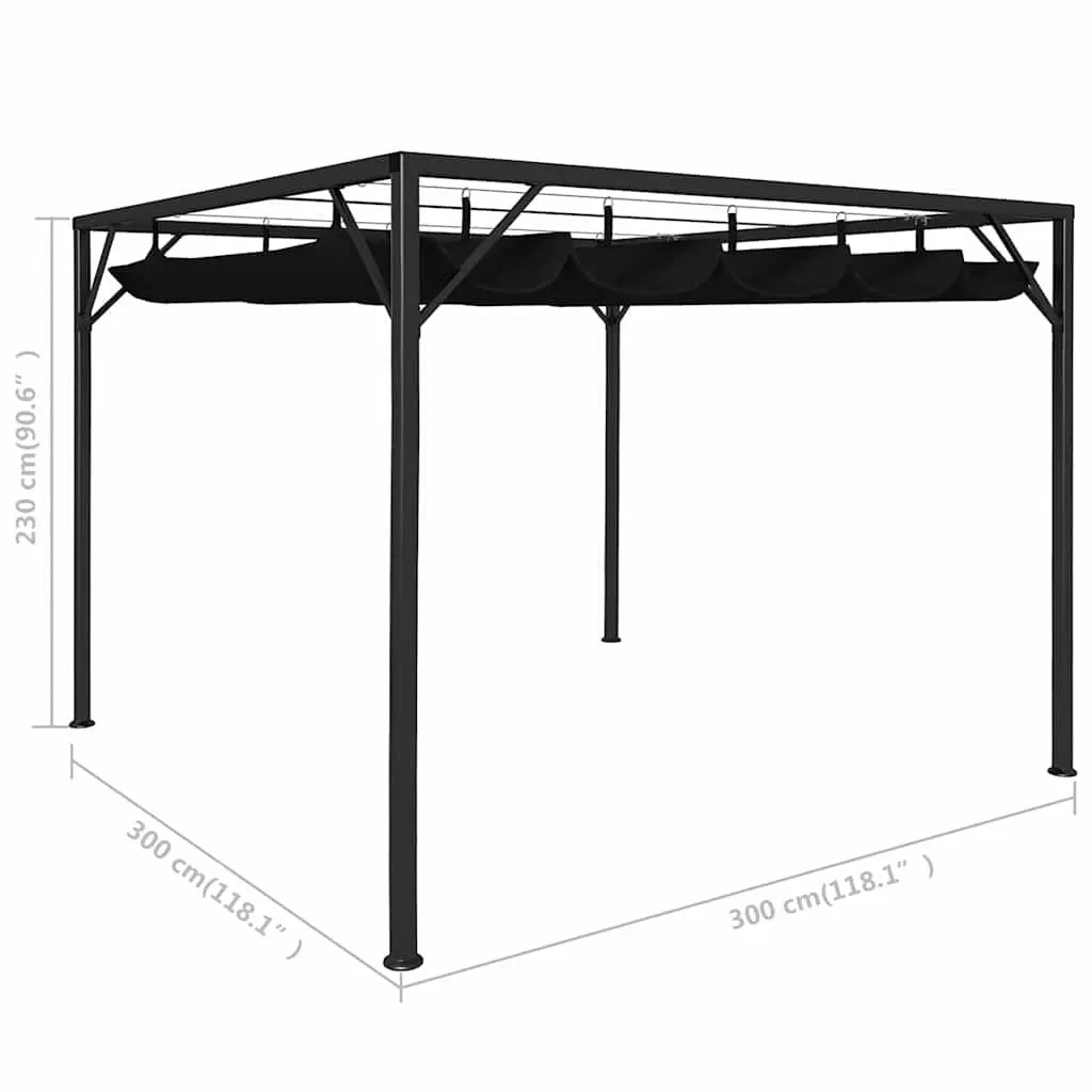 Garden Gazebo Powder-coated Metal 3x3m Anthracite