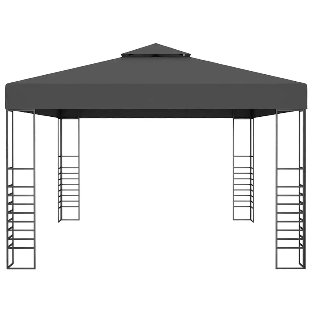 Gazebo polyester 3x4 m anthracite outdoor canopy shade structure