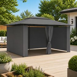 Sturdy Garden Marquee Gazebo 4x3m with Anthracite Curtains