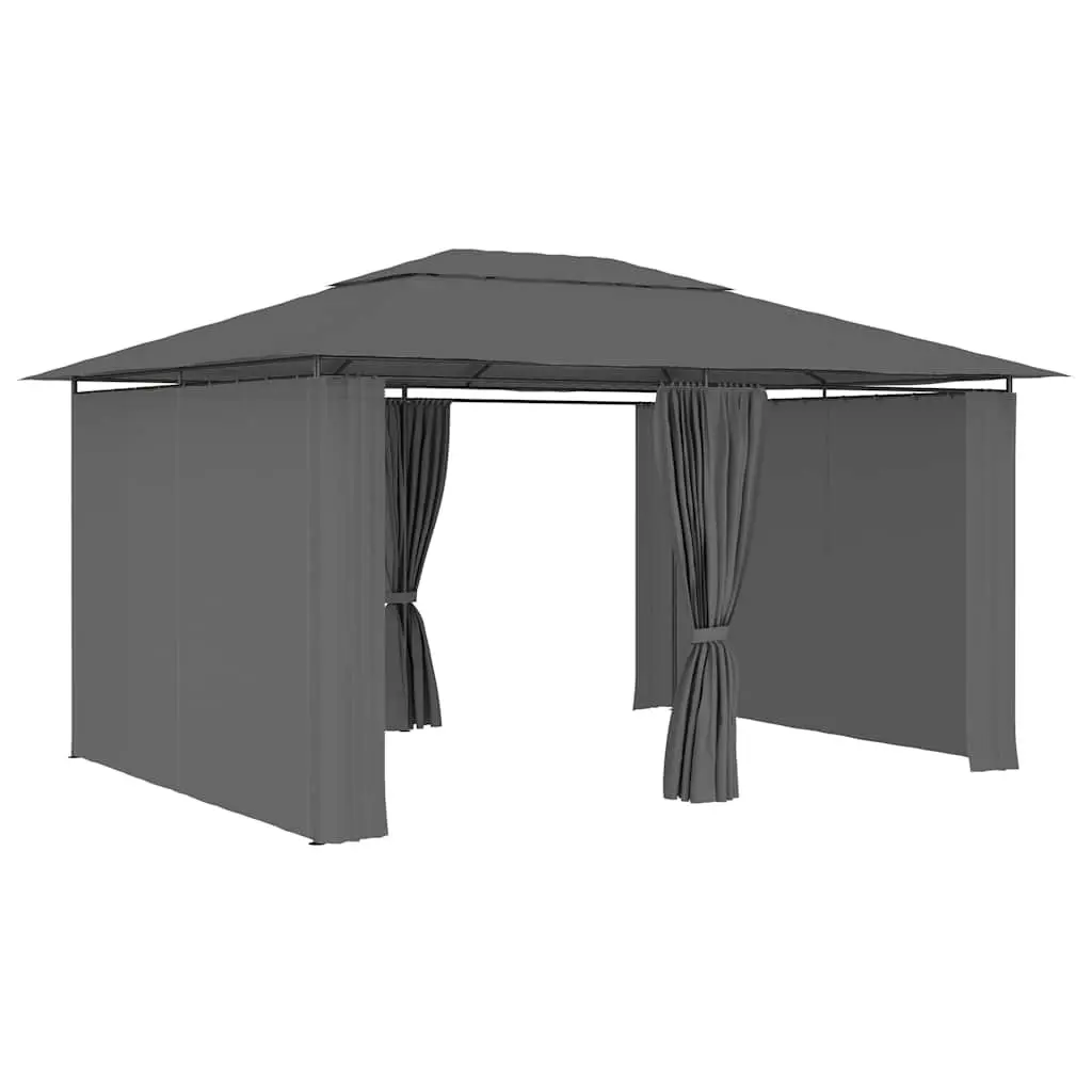 Garden Marquee Gazebo Polyester 4x3m Anthracite Outdoor Canopy