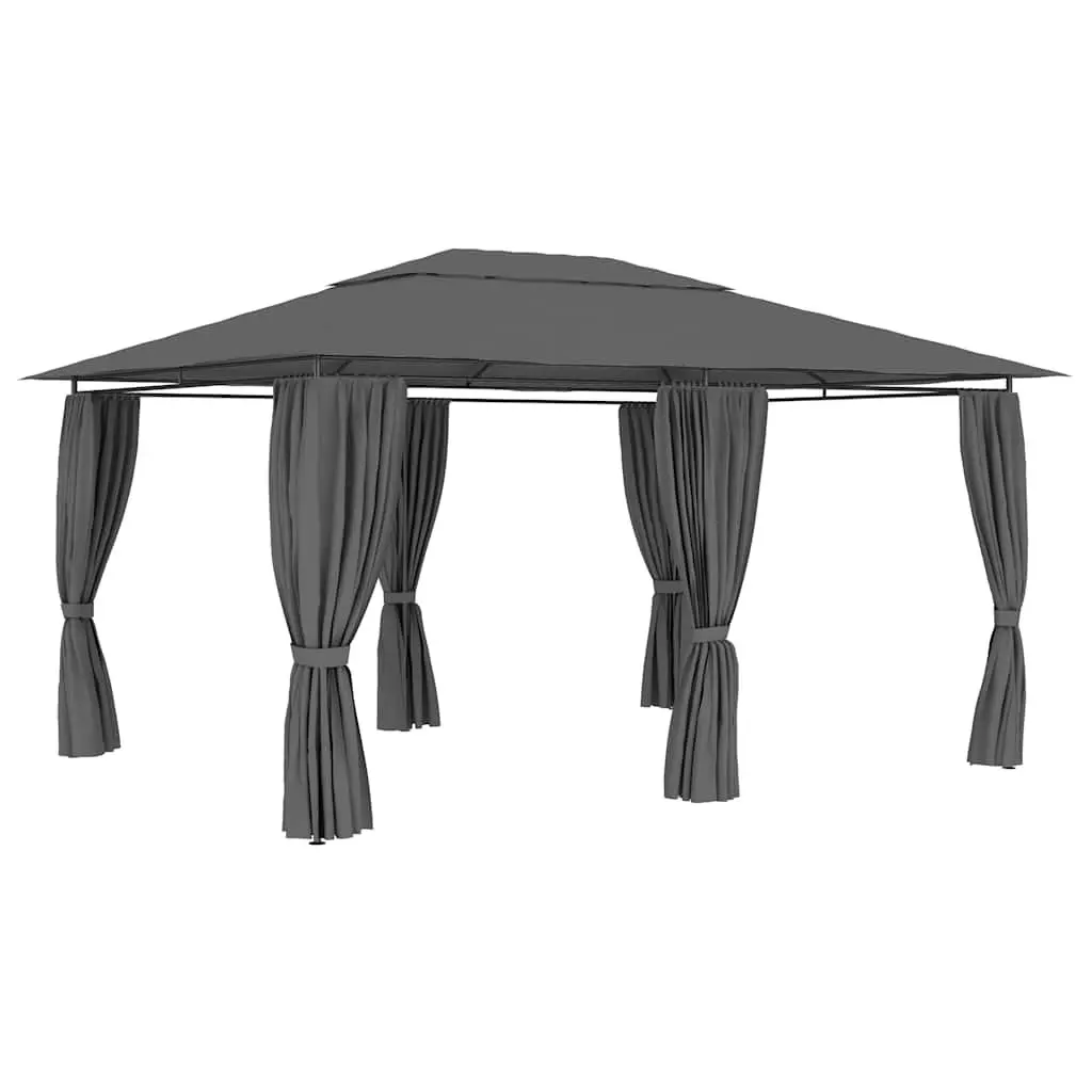 Garden Marquee Gazebo Polyester 4x3m Anthracite Outdoor Canopy