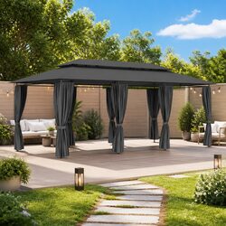 Durable Anthracite Gazebo with Curtains for Outdoor Events