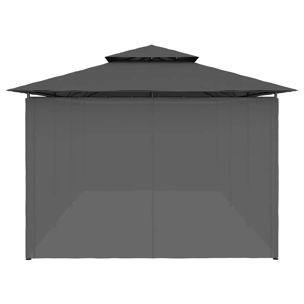 Anthracite Gazebo with Curtains for Outdoor Events
