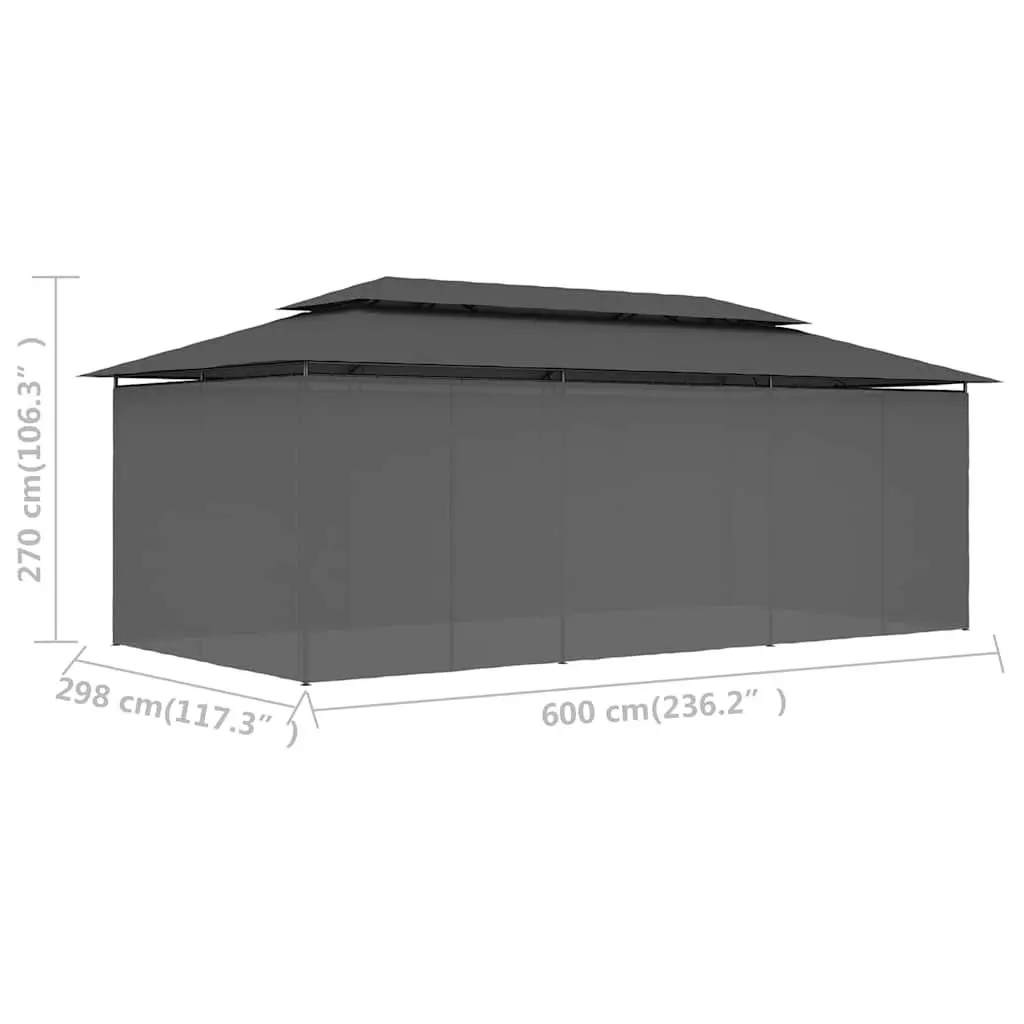 Anthracite Gazebo with Curtains for Outdoor Events