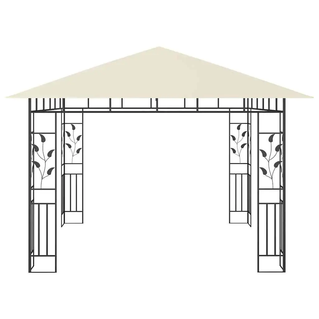 Gazebo Metal Frame 3x3x2.73m Cream with Mosquito Net Canopy Garden Patio Shelter