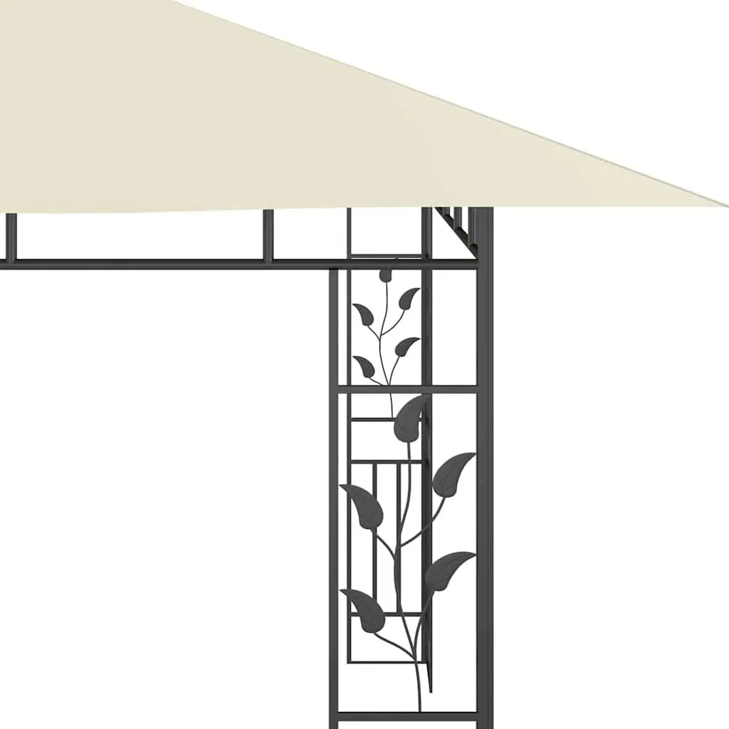 Garden Gazebo Metal 4x3x2.73m Cream with Mosquito Net