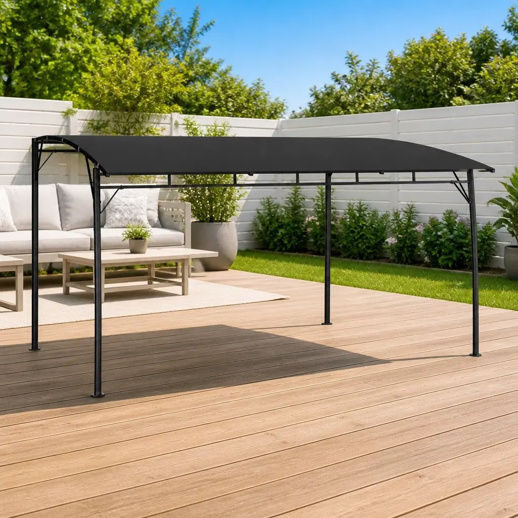 Garden Sunshade Awning Metal Frame 4x3x2.55m Anthracite
