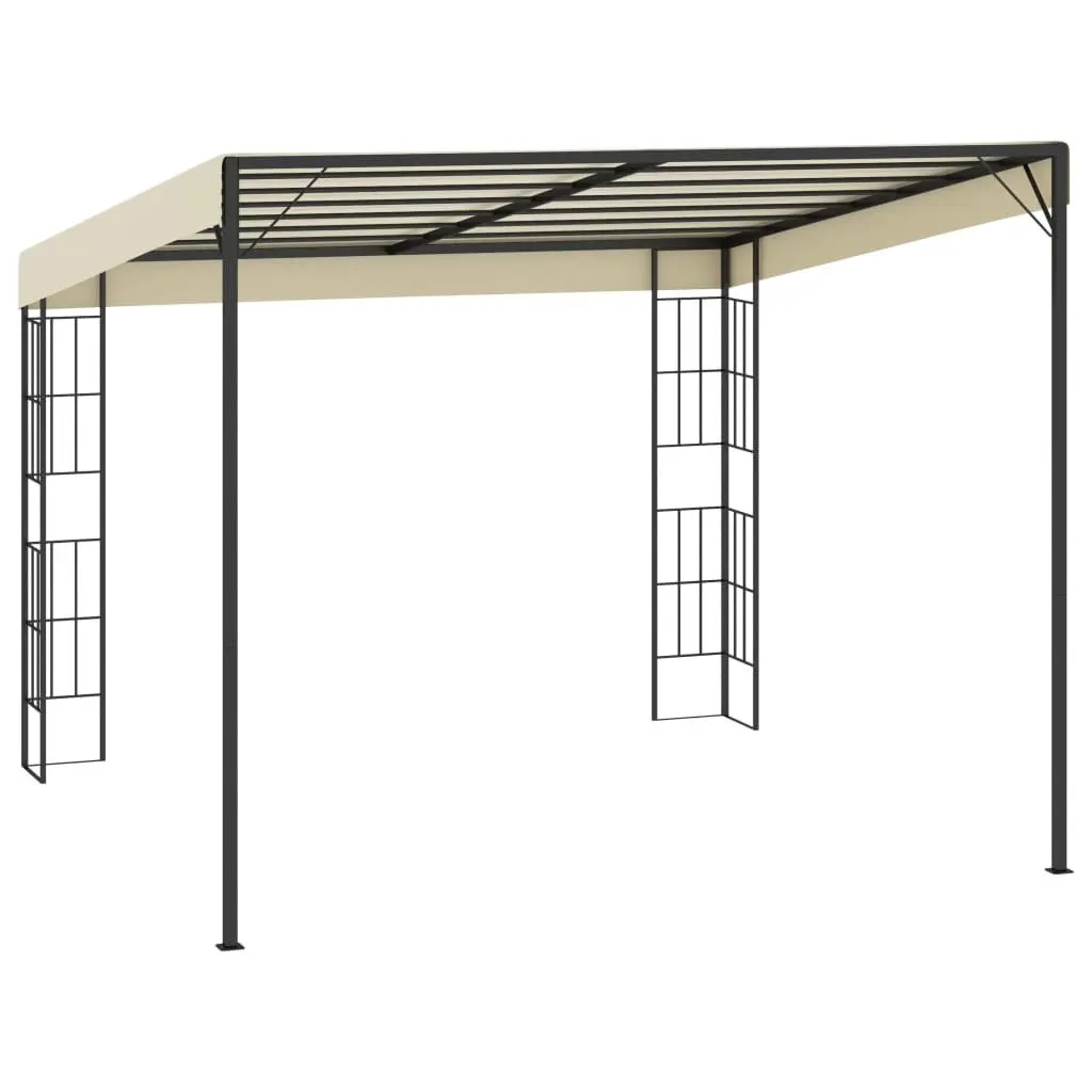 Wall-mounted Gazebo Powder-coated Steel 3x3m Cream