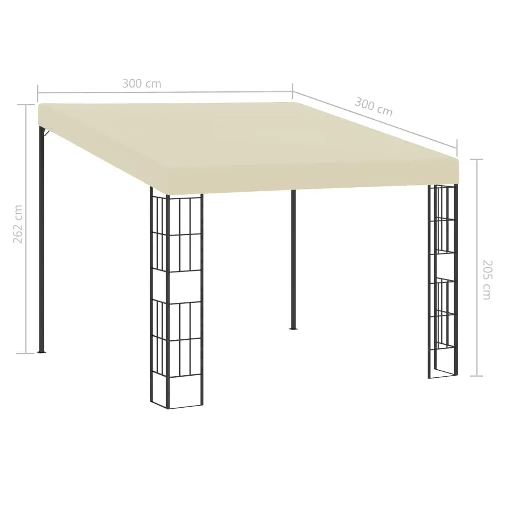 Wall-mounted Gazebo Powder-coated Steel 3x3m Cream