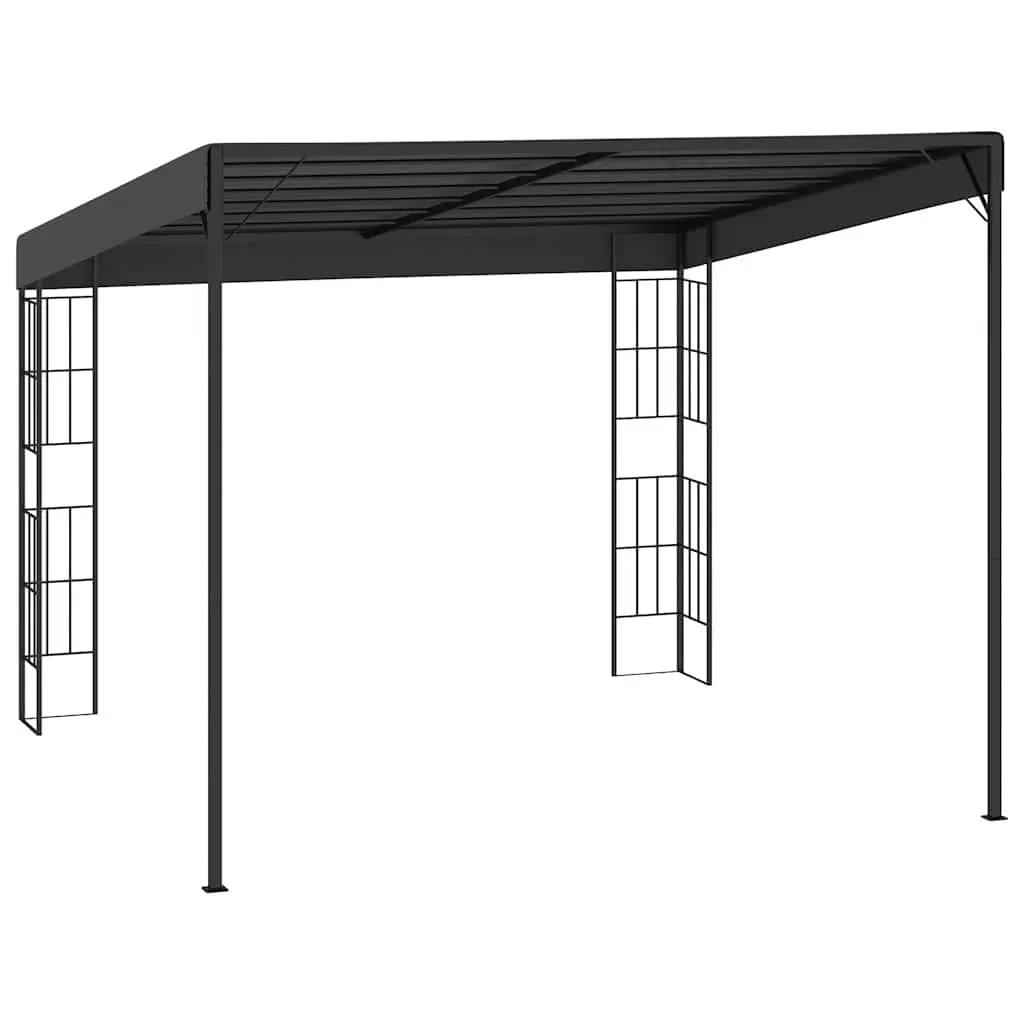 3x3m Anthracite Wall-Mounted Gazebo Canopy