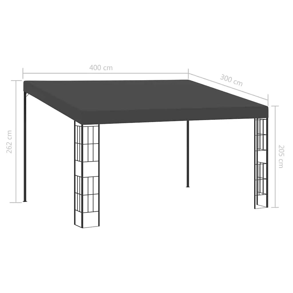 Retractable Wall-mounted Gazebo 3x4 m in Anthracite