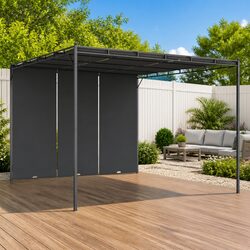Sturdy 4x3m Garden Gazebo with Side Curtains in Anthracite