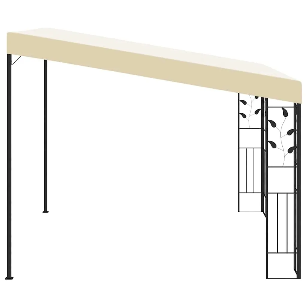 Wall-Mounted Gazebo Polyester 3x3x2.5m Cream Outdoor Garden Shade