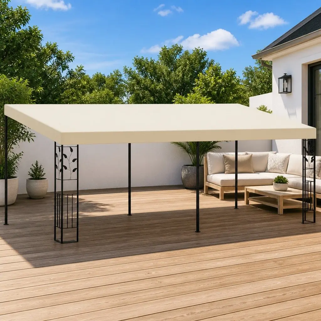 Wall-mounted Gazebo Polyester 6x3x2.5m Cream