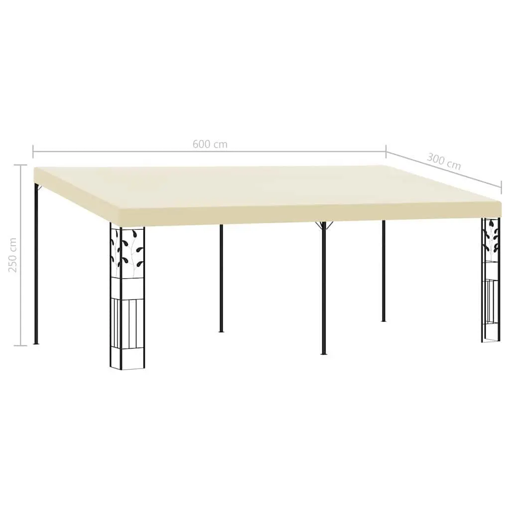 Wall-mounted Gazebo Polyester 6x3x2.5m Cream
