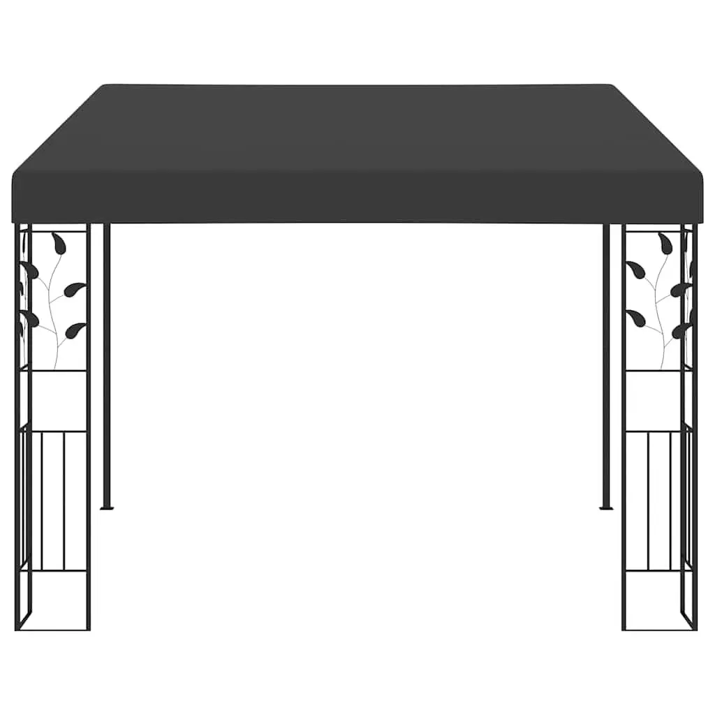 Wall-Mounted Gazebo Polyester 3x3x2.5m Anthracite Outdoor Garden Canopy