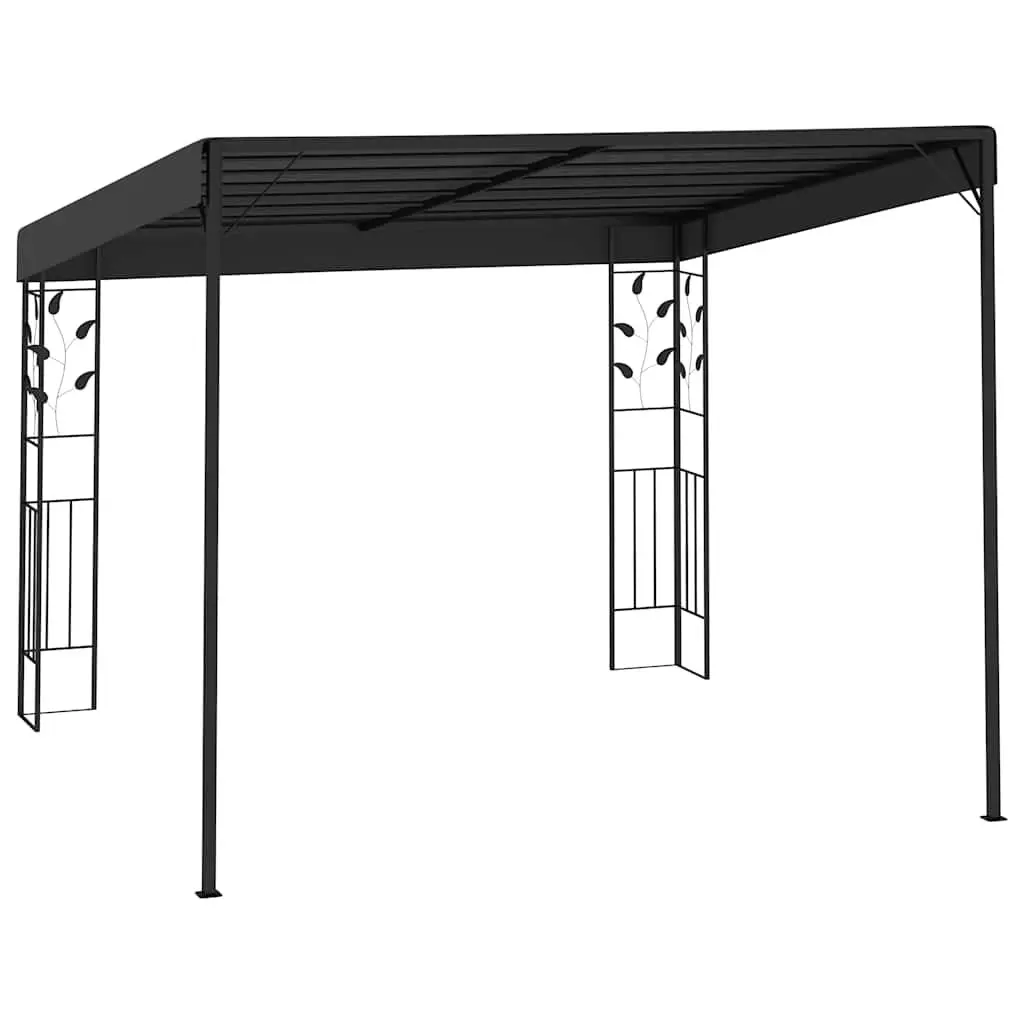 Wall-Mounted Gazebo Polyester 3x3x2.5m Anthracite Outdoor Garden Canopy