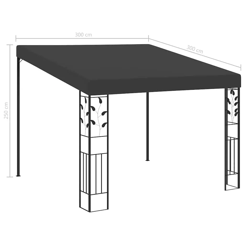 Wall-Mounted Gazebo Polyester 3x3x2.5m Anthracite Outdoor Garden Canopy