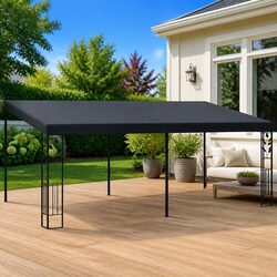 Sturdy Wall-mounted Gazebo 6x3x2.5m Outdoor Shade