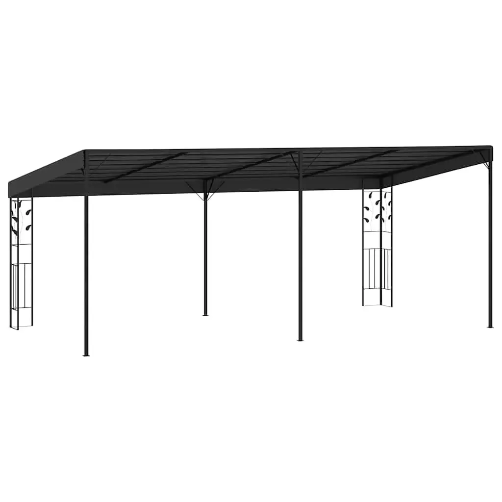 Wall-mounted Gazebo Polyester 6x3x2.5m Anthracite Outdoor Garden Canopy Patio Shade Structure
