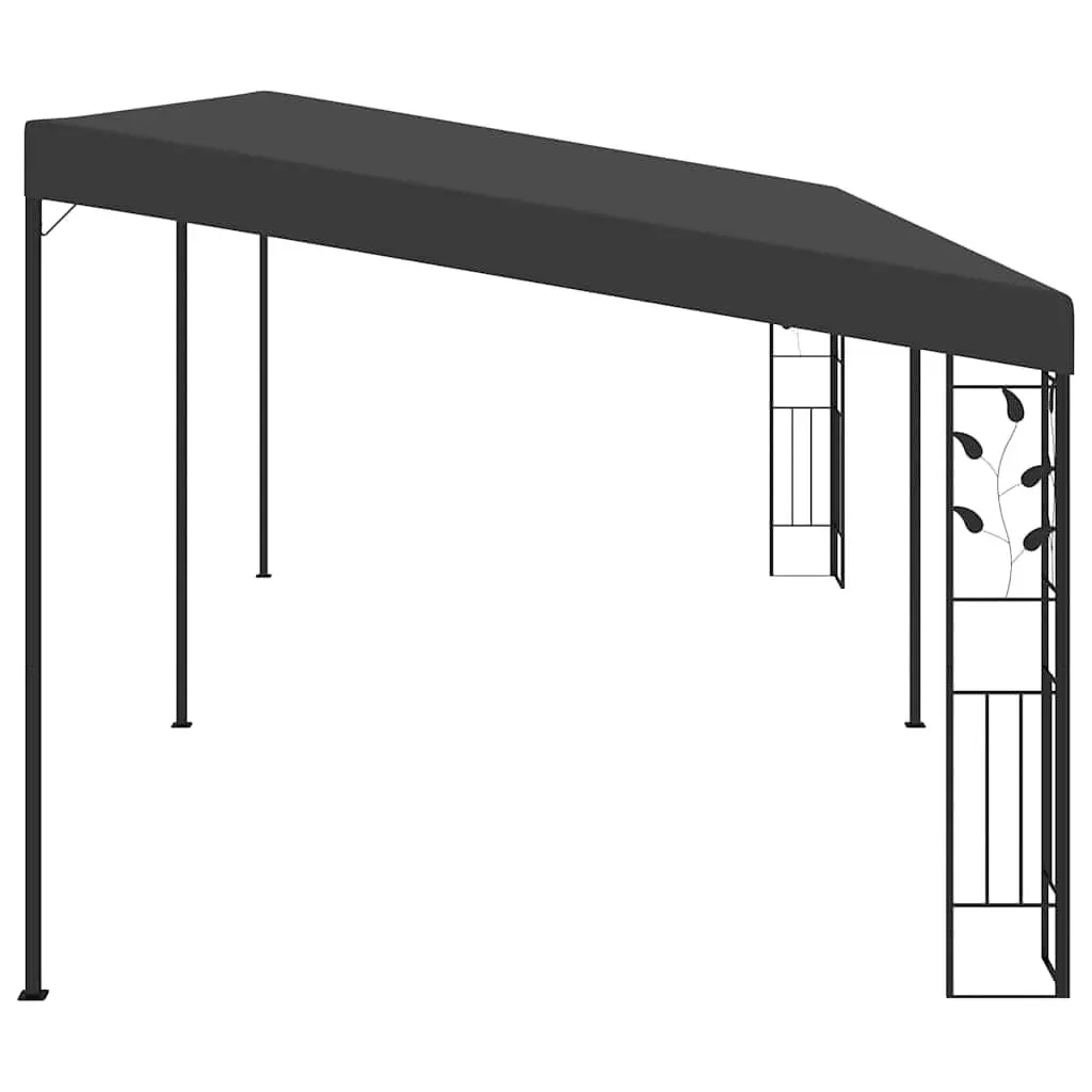Wall-mounted Gazebo Polyester 6x3x2.5m Anthracite Outdoor Garden Canopy Patio Shade Structure