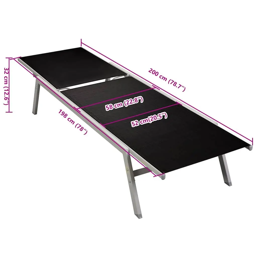 Black Sun Lounger for Outdoor Relaxation