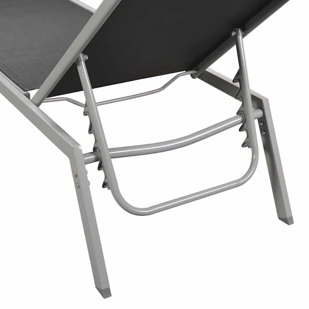 Steel Frame Sun Loungers Set with Table