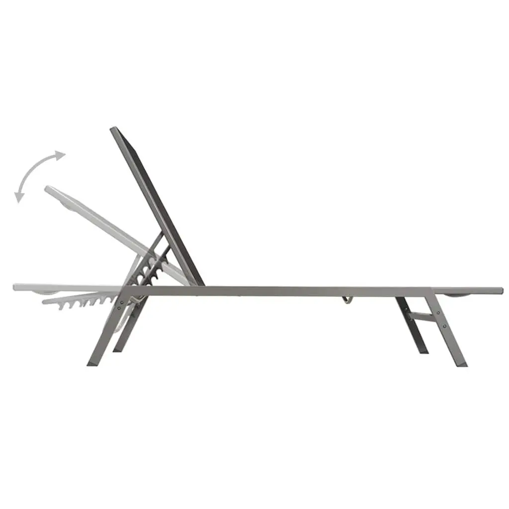 Steel Frame Sun Loungers Set with Table