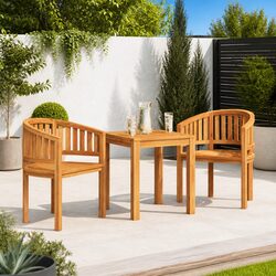 Banana Outdoor Chairs Set of 2 in Durable Teak Wood