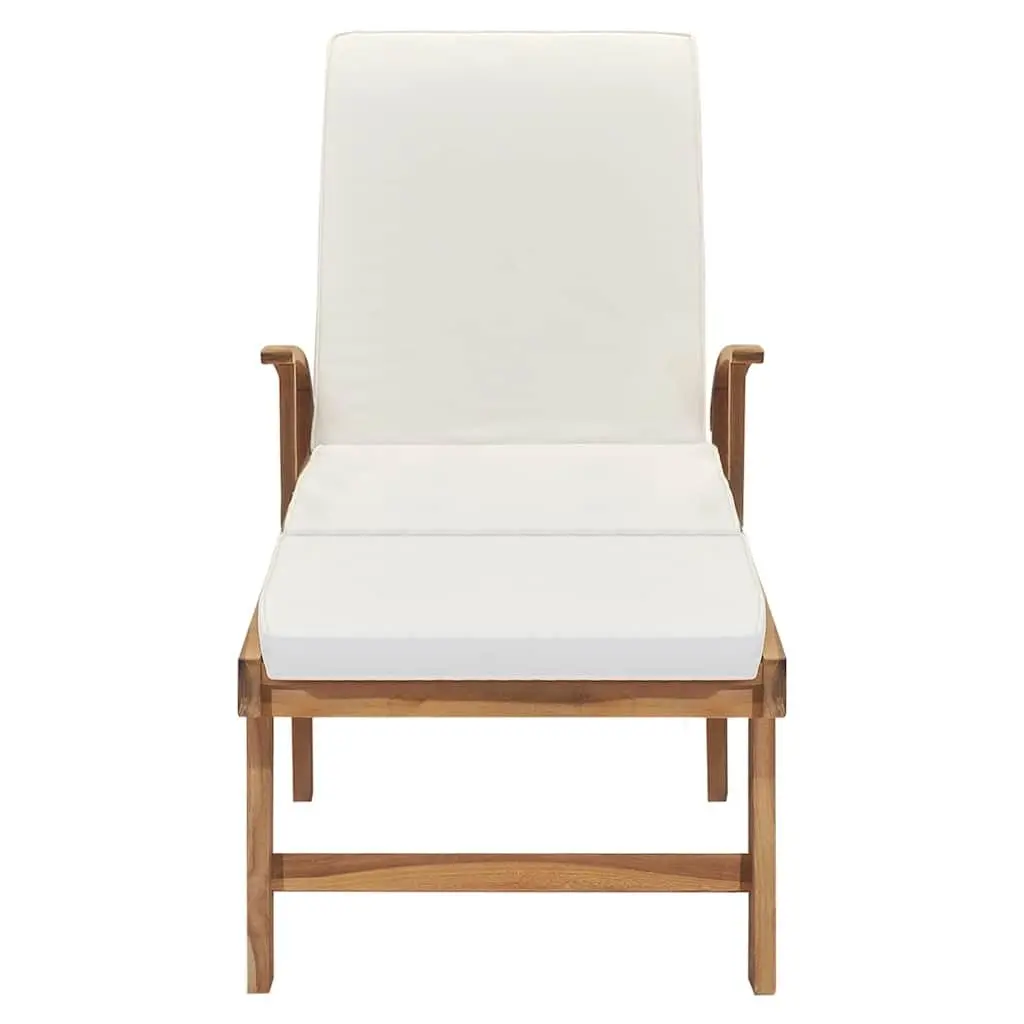 Sun Lounger with Cushion and Adjustable Backrest