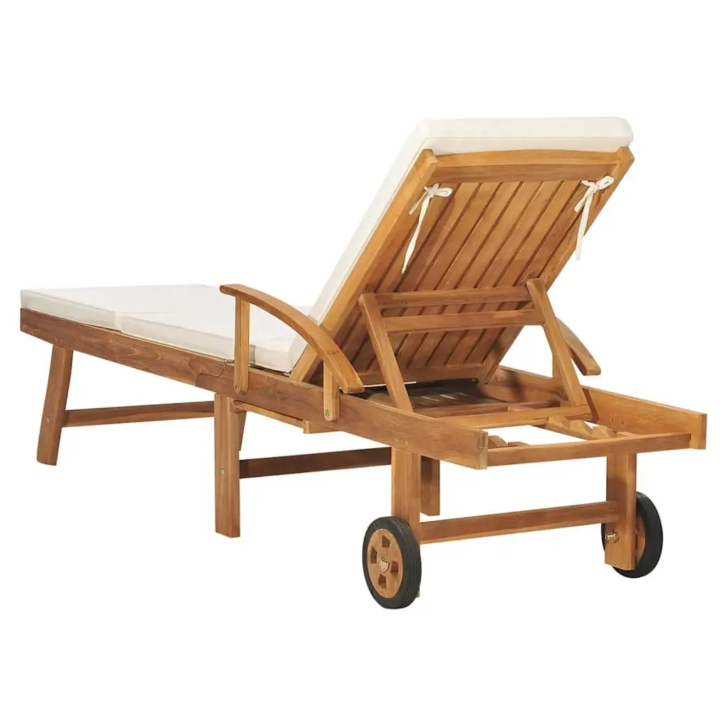 Sun Lounger with Cushion and Adjustable Backrest