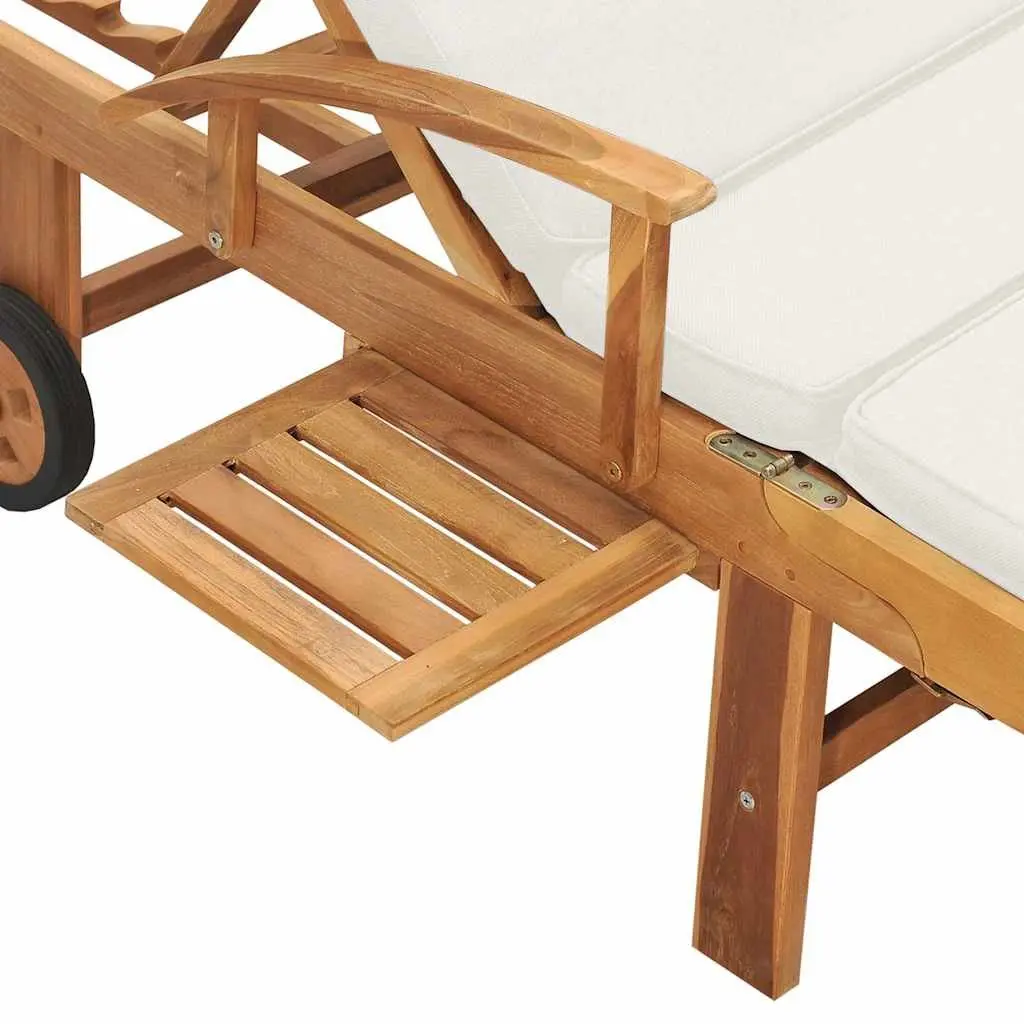 Sun Lounger with Cushion and Adjustable Backrest