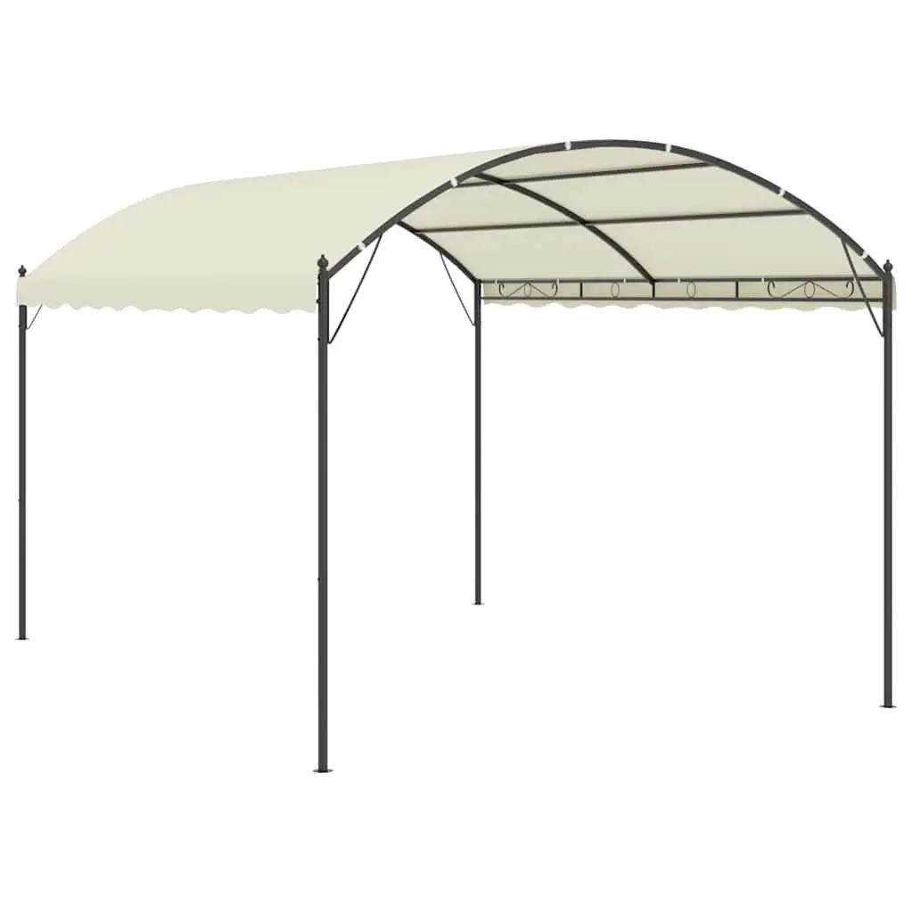 Gazebo Canopy Polyester Cream Outdoor Garden Patio Shelter