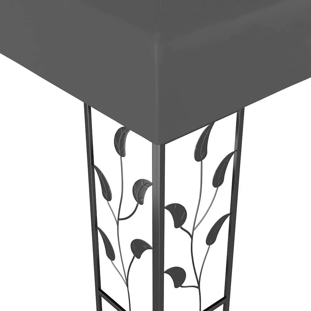3x4m Anthracite Garden Gazebo with Double Roof
