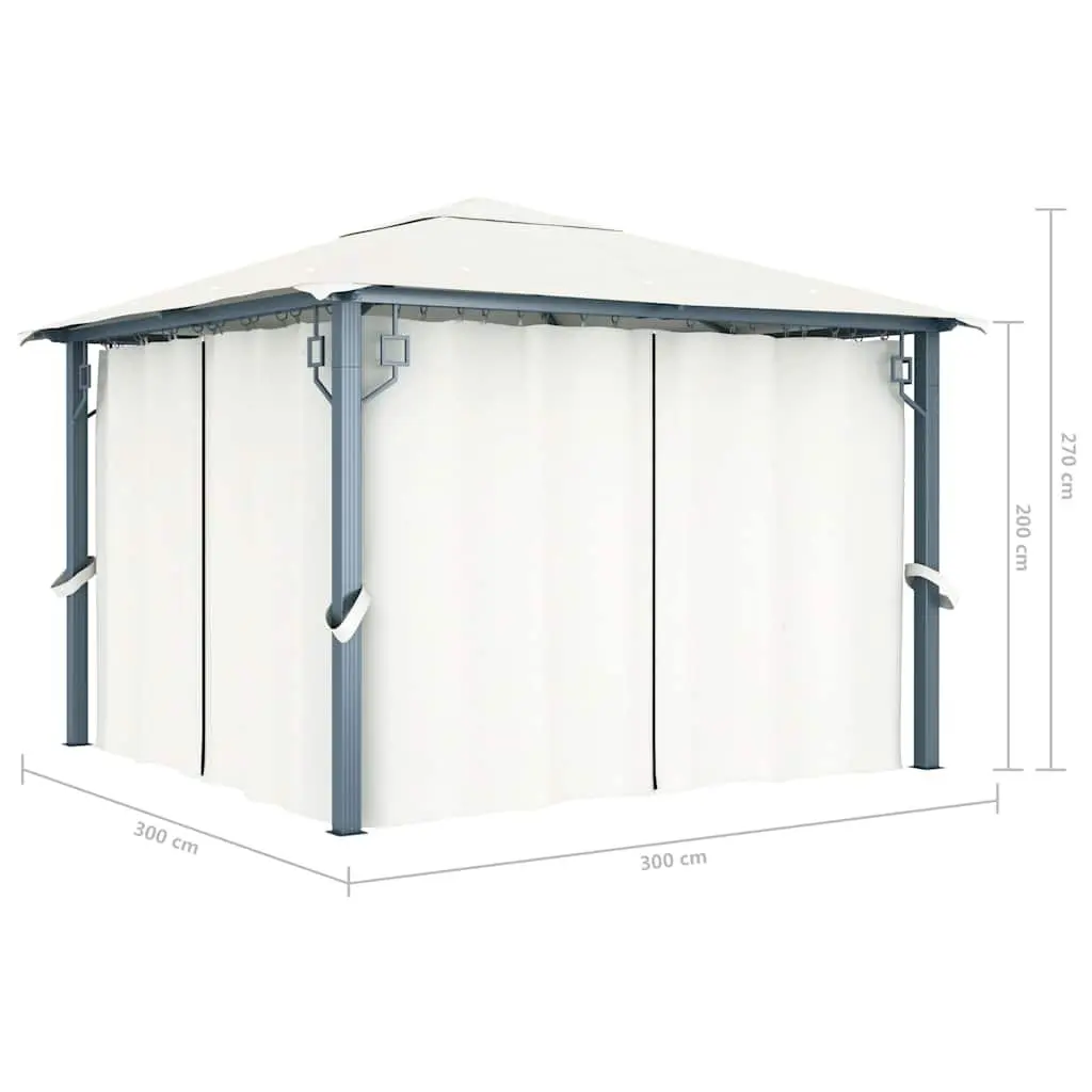 Gazebo Oxford Fabric 300x300 cm Aluminium Steel Cream