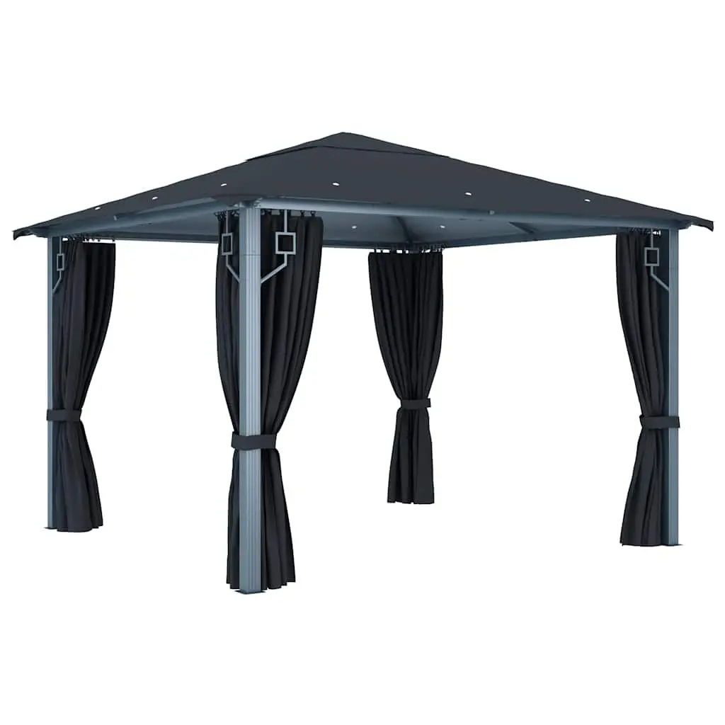 Gazebo Canopy Oxford Fabric 300x300 cm Anthracite with Curtain Sidewalls