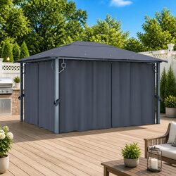 Stylish Outdoor Gazebo Canopy 400x300 cm with Curtains